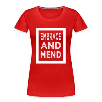 emotional support funny sayings supportive friends - Frauen Premium Bio T-Shirt - Rot - Vorne - Mia (176cm)
