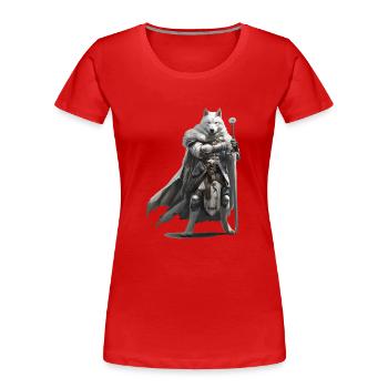 Husky Knight Médiéval - T-shirt bio Premium Femme - rouge - Devant - Mia (176cm)