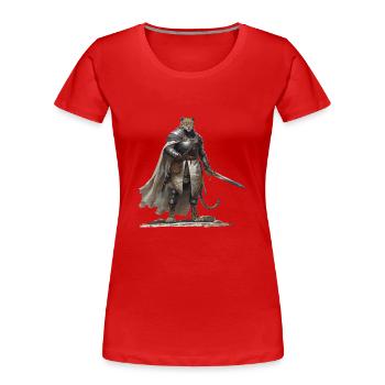 Jaguar Knight Moyen Âge - T-shirt bio Premium Femme - rouge - Devant - Mia (176cm)