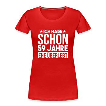 Mariage Mariage de marée 59 ans de mariage - T-shirt bio Premium Femme - rouge - Devant - Mia (176cm)