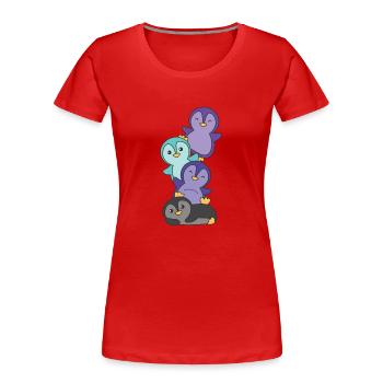 alexigender Flag Pride LGBTQ süße Pinguin - Frauen Premium Bio T-Shirt - Rot - Vorne - Mia (176cm)
