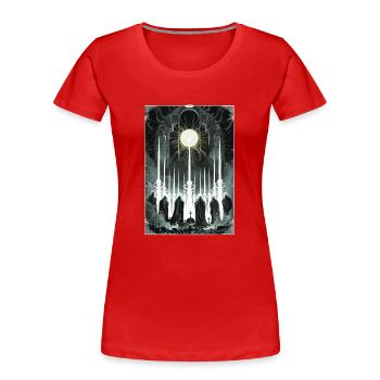 Beurteilung Tarot - Frauen Premium Bio T-Shirt - Rot - Vorne - Mia (176cm)