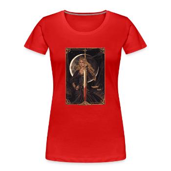 Gerechtigkeit Tarot - Frauen Premium Bio T-Shirt - Rot - Vorne - Mia (176cm)