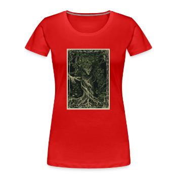 Der Waldwächter Tarot - Frauen Premium Bio T-Shirt - Rot - Vorne - Mia (176cm)