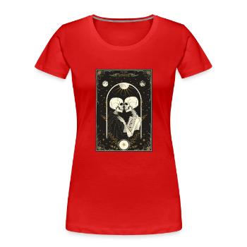 Die Liebenden Tarot - Frauen Premium Bio T-Shirt - Rot - Vorne - Mia (176cm)