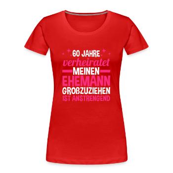 Mariage Noces de diamant 60 ans de mariage Hochz - T-shirt bio Premium Femme - rouge - Devant - Mia (176cm)