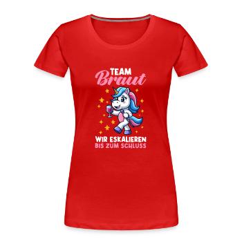 Équipe Enterrement de vie de jeune fille Enterrement de vie de jeune fille - T-shirt bio Premium Femme - rouge - Devant - Mia (176cm)