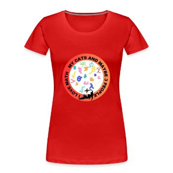 I love math and my cat - Women's Premium Organic T-Shirt - red - Front - Mia (176cm)