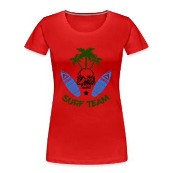 Équipe de surf - T-shirt bio Premium Femme - rouge - Devant - Mia (176cm)