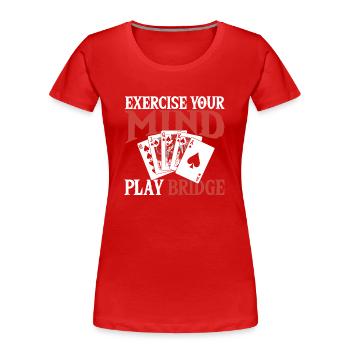 Bridge Kartenspiel Geschenk - Frauen Premium Bio T-Shirt - Rot - Vorne - Mia (176cm)