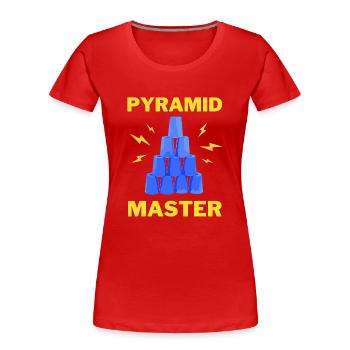 PCUP STAPELBECHER SPORTYRAMID MASTER - Frauen Premium Bio T-Shirt - Rot - Vorne - Mia (176cm)