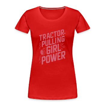 Tractor Pulling Tractor Pulling Tractor Power Farm - Frauen Premium Bio T-Shirt - Rot - Vorne - Mia (176cm)