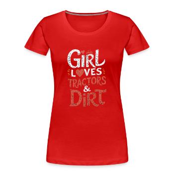 Tractor Pulling Tractor Pulling Tractor Power Farm - Frauen Premium Bio T-Shirt - Rot - Vorne - Mia (176cm)