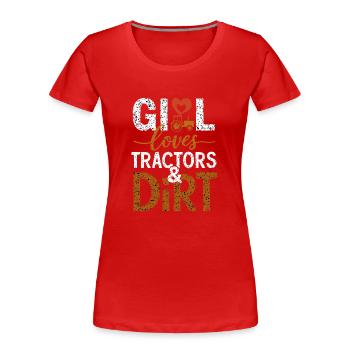 Tractor Pulling Tractor Pulling Tractor Power Farm - Frauen Premium Bio T-Shirt - Rot - Vorne - Mia (176cm)