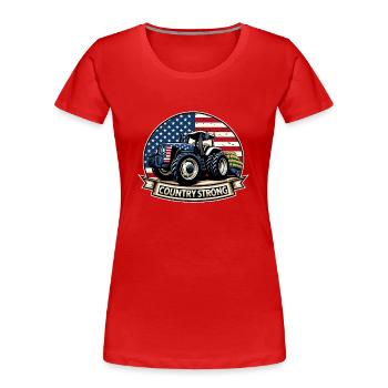Tractor Pulling Tractor Pulling Tractor Power Farm - Frauen Premium Bio T-Shirt - Rot - Vorne - Mia (176cm)