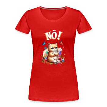 Chat drôle de dire non ! Pour les amoureux des chats - T-shirt bio Premium Femme - rouge - Devant - Mia (176cm)