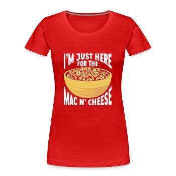 Mac And Cheese Macaroni - Women's Premium Organic T-Shirt - red - Front - Mia (176cm)