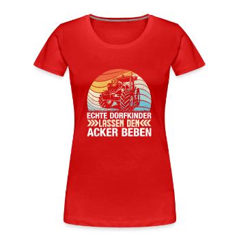 Tracteur - T-shirt bio Premium Femme - rouge - Devant - Mia (176cm)
