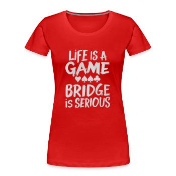 Bridge Kartenspiel Geschenk - Frauen Premium Bio T-Shirt - Rot - Vorne - Mia (176cm)