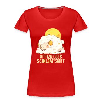 Offizielles Schafshirt Offizielles Schlafshirt - Frauen Premium Bio T-Shirt - Rot - Vorne - Mia (176cm)