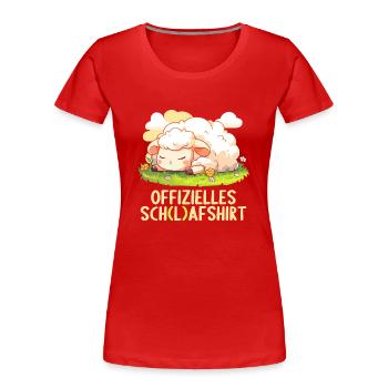 Offizielles Schafshirt Offizielles Schlafshirt - Frauen Premium Bio T-Shirt - Rot - Vorne - Mia (176cm)