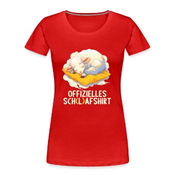 Offizielles Schafshirt Offizielles Schlafshirt - Frauen Premium Bio T-Shirt - Rot - Vorne - Mia (176cm)
