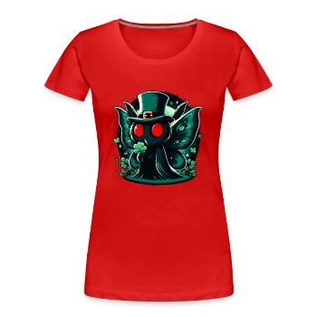 Irish Leprechaun Mothman - Frauen Premium Bio T-Shirt - Rot - Vorne - Mia (176cm)
