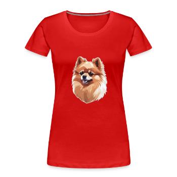 Pomeranian Dog - Women's Premium Organic T-Shirt - red - Front - Mia (176cm)