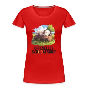 Offizielles Schafshirt Offizielles Schlafshirt - Frauen Premium Bio T-Shirt - Rot - Vorne - Mia (176cm)