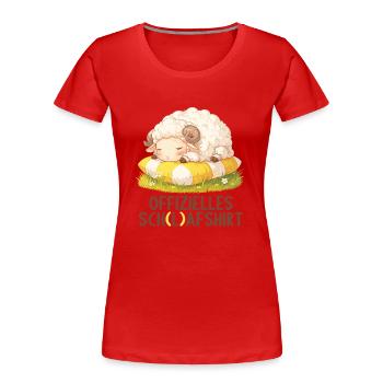 Offizielles Schafshirt Offizielles Schlafshirt - Frauen Premium Bio T-Shirt - Rot - Vorne - Mia (176cm)