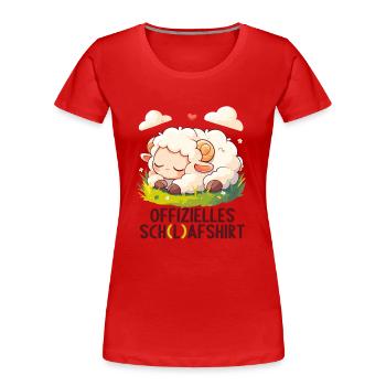 Offizielles Schafshirt Offizielles Schlafshirt - Frauen Premium Bio T-Shirt - Rot - Vorne - Mia (176cm)