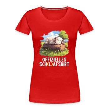 Offizielles Schafshirt Offizielles Schlafshirt - Frauen Premium Bio T-Shirt - Rot - Vorne - Mia (176cm)