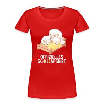 Offizielles Schafshirt Offizielles Schlafshirt - Frauen Premium Bio T-Shirt - Rot - Vorne - Mia (176cm)