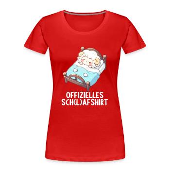 Offizielles Schafshirt Offizielles Schlafshirt - Frauen Premium Bio T-Shirt - Rot - Vorne - Mia (176cm)