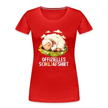 Offizielles Schafshirt Offizielles Schlafshirt - Frauen Premium Bio T-Shirt - Rot - Vorne - Mia (176cm)