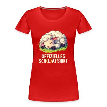 Offizielles Schafshirt Offizielles Schlafshirt - Frauen Premium Bio T-Shirt - Rot - Vorne - Mia (176cm)