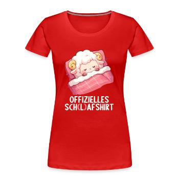 Offizielles Schafshirt Offizielles Schlafshirt - Frauen Premium Bio T-Shirt - Rot - Vorne - Mia (176cm)