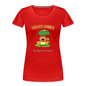Enfin l’été - T-shirt bio Premium Femme - rouge - Devant - Mia (176cm)