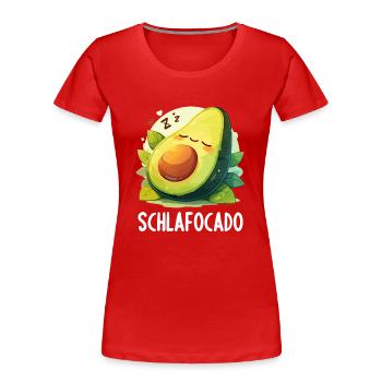 Schlafocado Chemise de nuit officielle - T-shirt bio Premium Femme - rouge - Devant - Mia (176cm)
