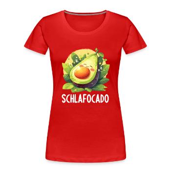 Schlafocado Chemise de nuit officielle - T-shirt bio Premium Femme - rouge - Devant - Mia (176cm)