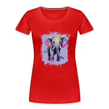 Baby Elephant Gift Child - Women's Premium Organic T-Shirt - red - Front - Mia (176cm)