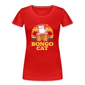 Cadeau Bongo Music - T-shirt bio Premium Femme - rouge - Devant - Mia (176cm)