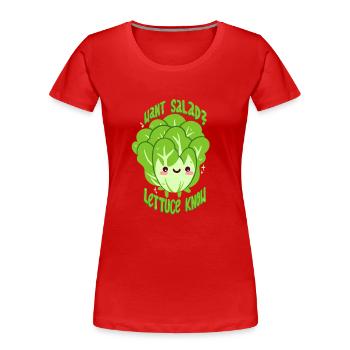 Salade - T-shirt bio Premium Femme - rouge - Devant - Mia (176cm)