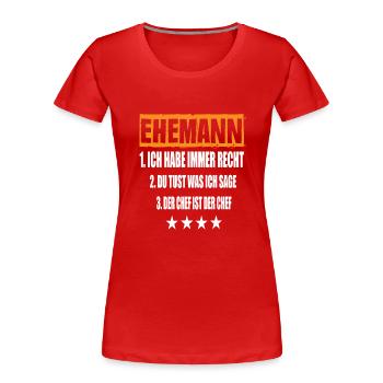 Mari - T-shirt bio Premium Femme - rouge - Devant - Mia (176cm)