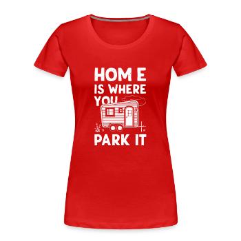 Rolling Tiny House Mode de vie minimaliste - T-shirt bio Premium Femme - rouge - Devant - Mia (176cm)