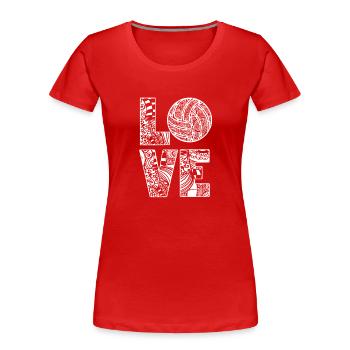 Volleyball-MAMA Volleyball Ball Volleyballer - Frauen Premium Bio T-Shirt - Rot - Vorne - Mia (176cm)