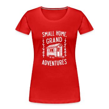 Rolling Tiny House Mode de vie minimaliste - T-shirt bio Premium Femme - rouge - Devant - Mia (176cm)