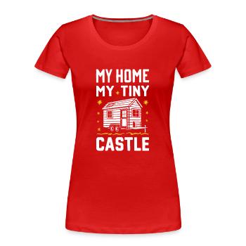 Rolling Tiny House Mode de vie minimaliste - T-shirt bio Premium Femme - rouge - Devant - Mia (176cm)