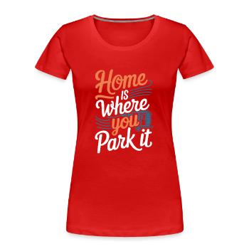 Rolling Tiny House Mode de vie minimaliste - T-shirt bio Premium Femme - rouge - Devant - Mia (176cm)