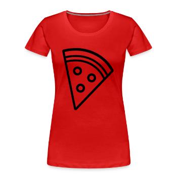 part de pizza - T-shirt bio Premium Femme - rouge - Devant - Mia (176cm)